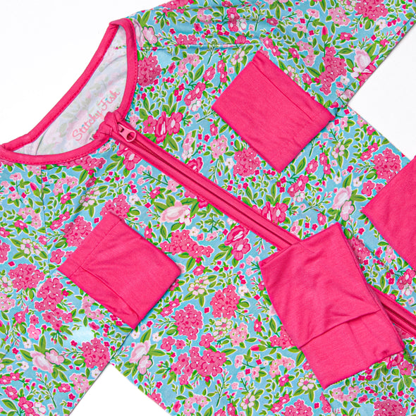 Water Lily Lady Bamboo Zippy Pajama, Green