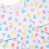 Candy Hearts Dress, White