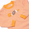 Down, Set, Hike Applique Short Romper, Orange