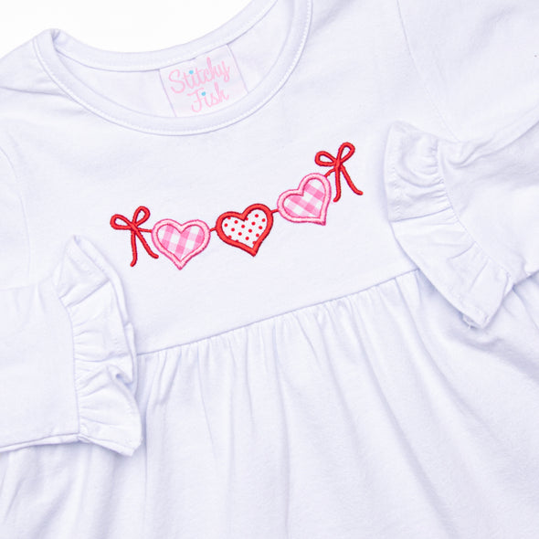 Heart Strings Applique Legging Set, Red