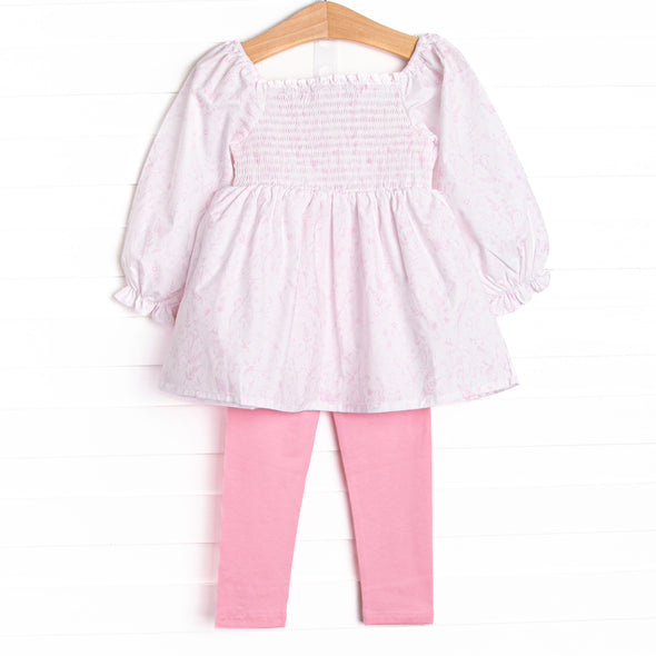 Tangled Up in Toile Legging Set, Pink