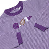 Down, Set, Hike Applique Short Romper, Purple