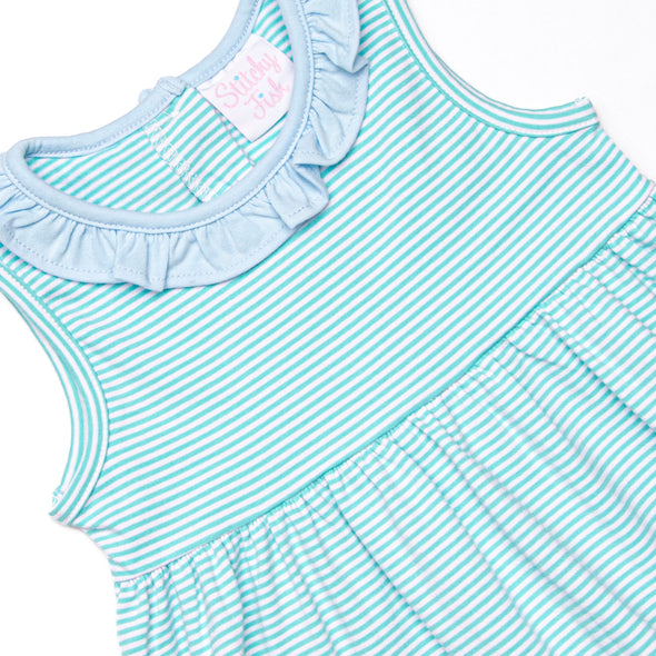 Mint to Be Sleeveless Ruffle Dress, Green