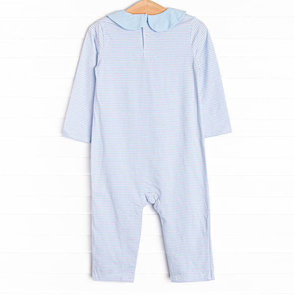 Seasonal Swim Applique Romper, Blue