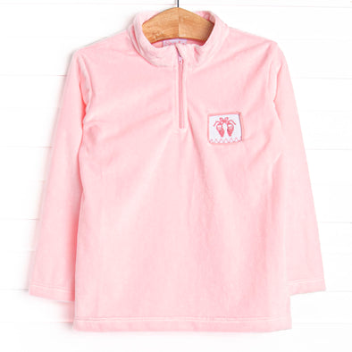 Ballet Slippers Smocked Fleece Pullover, Pink