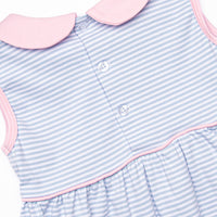 Marcella Pima Dress, Blue Stripe