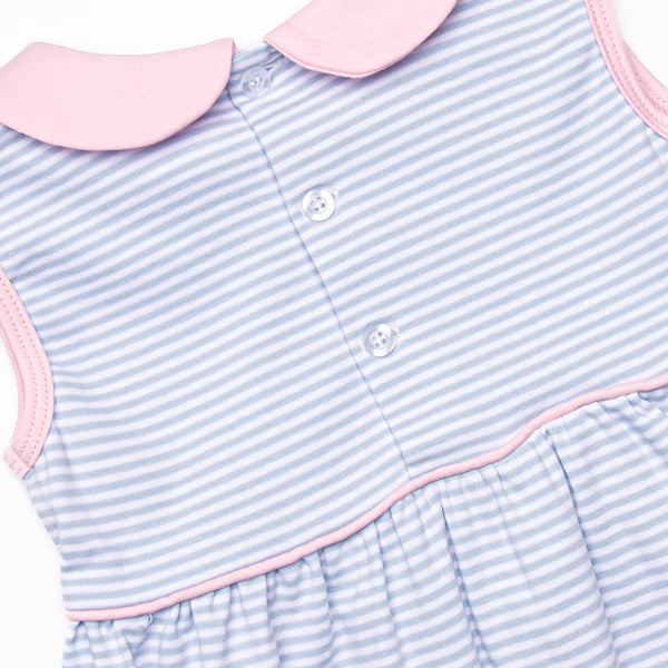 Marcella Pima Dress, Blue Stripe