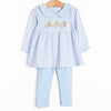 Seasonal Swim Applique Legging Set, Blue