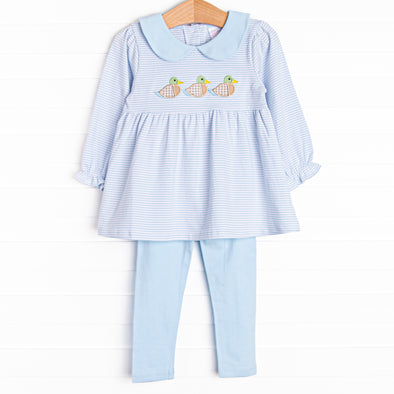 Seasonal Swim Applique Legging Set, Blue