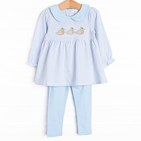 Seasonal Swim Applique Legging Set, Blue