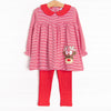 Rosey the Reindeer Applique Legging Set, Red