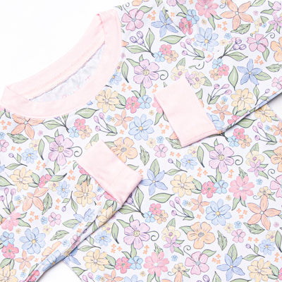 Abundant Blooms Bamboo Pajama Set, Pink