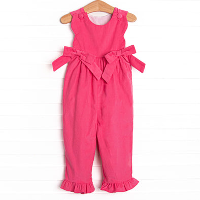 Rose Bush Beauty Corduroy Romper, Pink