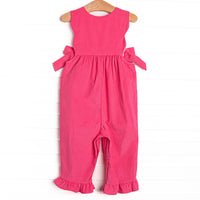 Rose Bush Beauty Corduroy Romper, Pink