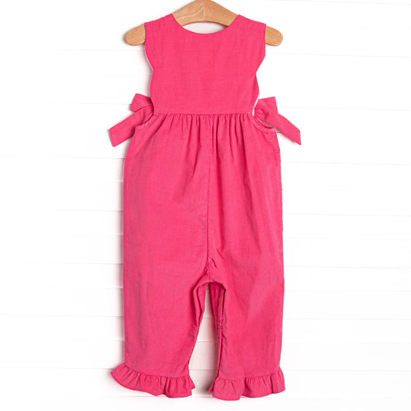Rose Bush Beauty Corduroy Romper, Pink