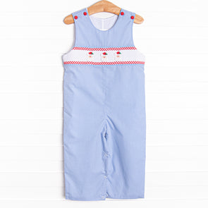 Christmas Claus Smocked Jon Jon, Blue