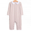 Elliot Romper, Tan Stripe