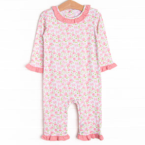 Watercolor Wishes Ruffle Romper, Pink