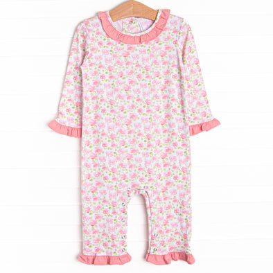 Watercolor Wishes Ruffle Romper, Pink
