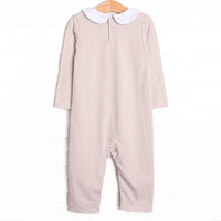 Elliot Romper, Tan Stripe