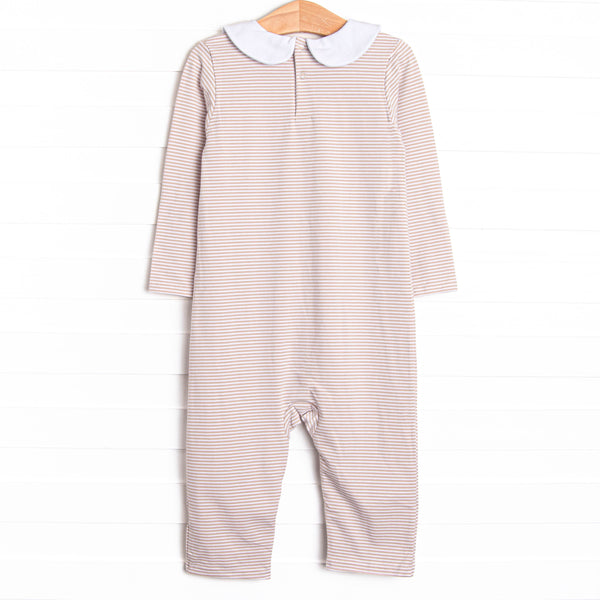 Elliot Romper, Tan Stripe