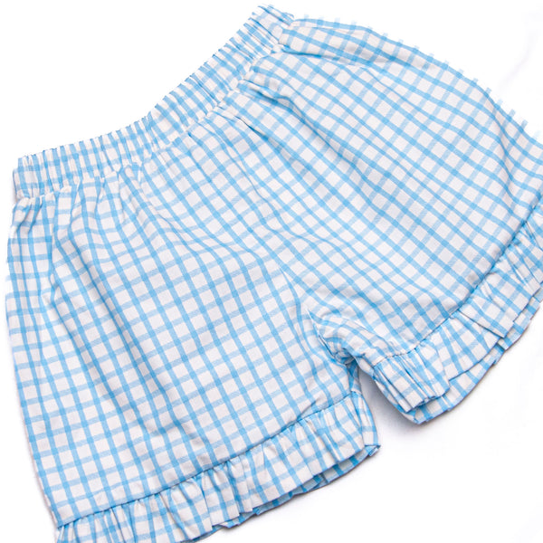 Jungle Jamboree Smocked Ruffle Short Set, Blue