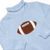 Rolled Neck Fall Football Sweater, Blue