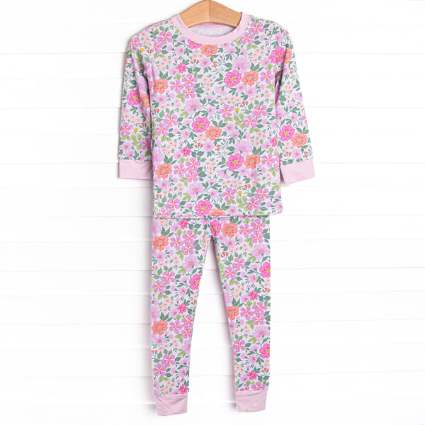 Fields of Fuchsia Bamboo Pajama Set, Purple