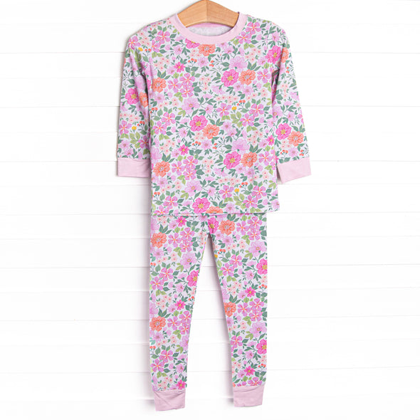 Fields of Fuchsia Bamboo Pajama Set, Purple
