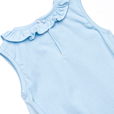 Enchanted Gowns Applique Ruffle Bubble, Blue