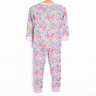 Fields of Fuchsia Bamboo Pajama Set, Purple