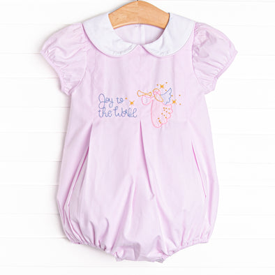 Joy to the World Embroidered Bubble, Pink