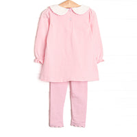 Berry Bows Applique Legging Set, Pink