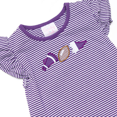Go, Fight, Win Applique Legging Set, Purple