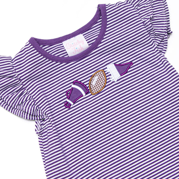 Go, Fight, Win Applique Legging Set, Purple