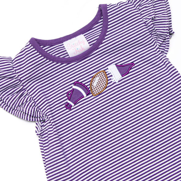 Go, Fight, Win Applique Legging Set, Purple