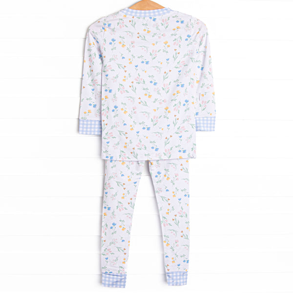 Penelope Petals Bamboo Pajama Set, Blue