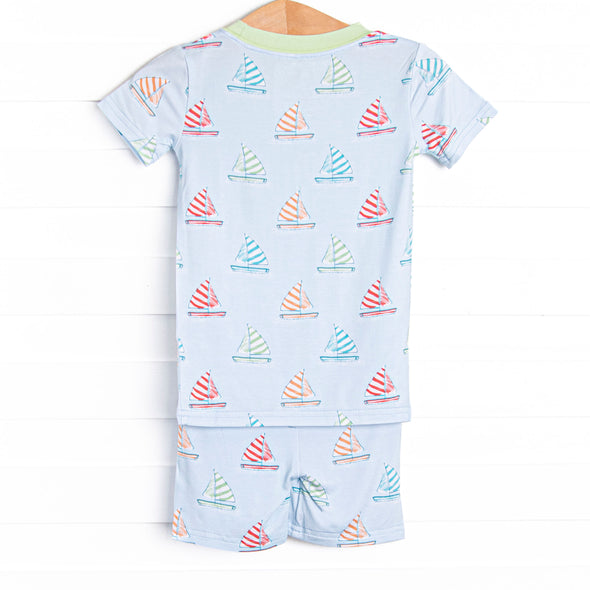 Southern Shores Bamboo Pajama Short Set, Blue