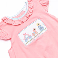 Carriage Ride Smocked Bubble, Pink