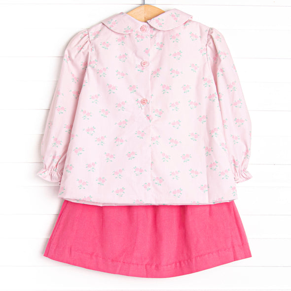 Rose Bush Beauty Skirt Set, Pink