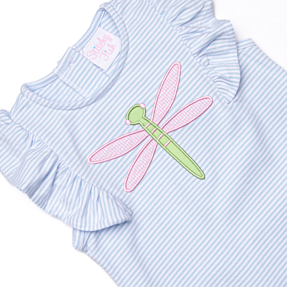 Dragonfly Days Applique Dress, Blue