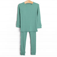 Sea Green Bamboo Pajama Set, Green
