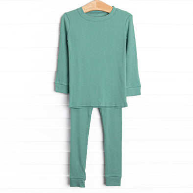 Sea Green Bamboo Pajama Set, Green
