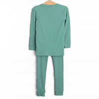 Sea Green Bamboo Pajama Set, Green