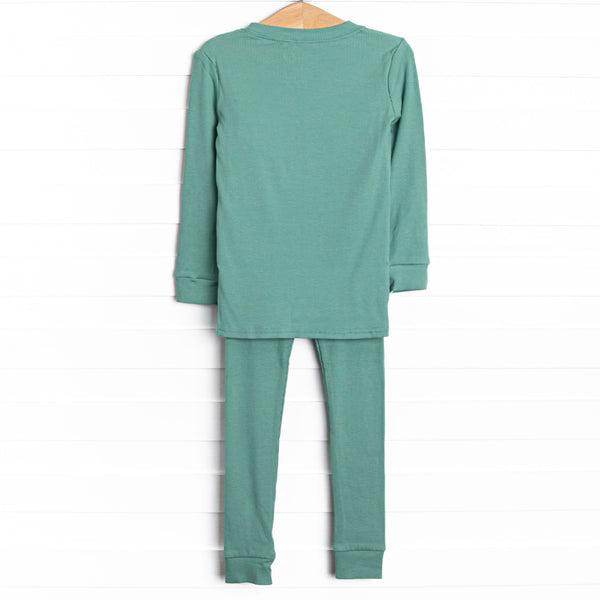 Sea Green Bamboo Pajama Set, Green