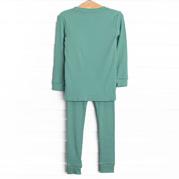 Sea Green Bamboo Pajama Set, Green