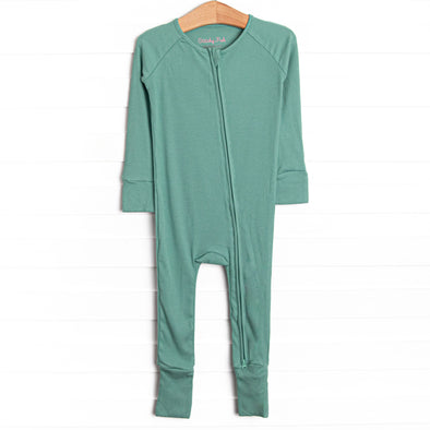 Sea Green Bamboo Zippy Pajama, Green