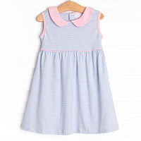 Marcella Pima Dress, Blue Stripe