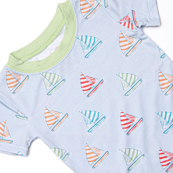 Southern Shores Bamboo Pajama Short Set, Blue