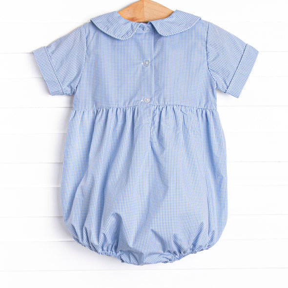 Charming Treats Smocked Bubble, Blue Gingham